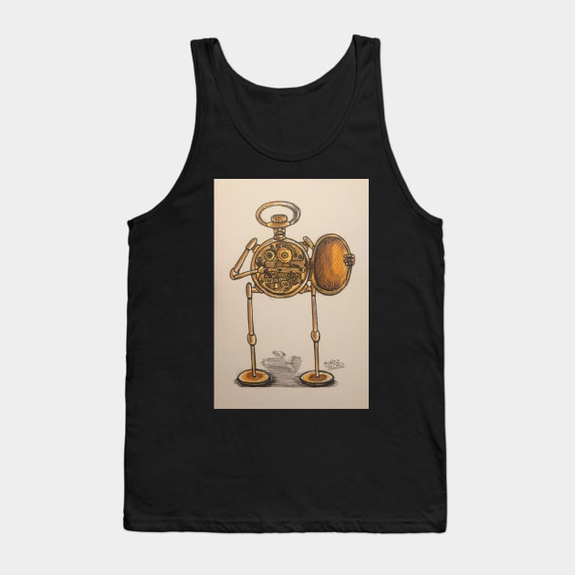 Pocket Watch Robot Tank Top by Fatmancomics